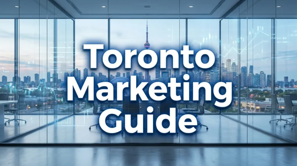 Modern glass boardroom overlooking the CN Tower representing a leading Toronto marketing agency.